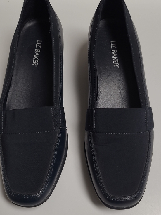 Liz Baker Shoes - Liz Baker Navy Leather Slip-On Loafers - Size 6.5